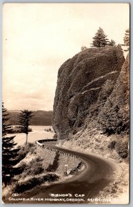 Columbia River Highway Oregon 1940s RPPC Real Photo Postcard Bishop's Cap