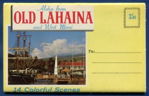 Maui Lahaina Hawaii the Valley Island Hawaiian Souvenir postcard folder PF271