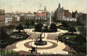 Argentina Buenos Aires Plaza de Mayo Vintage Postcard C045