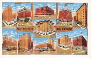 Hotel Advertising  ALBERT PICK HOTELS   MO, OH, TX, IN, KY  Roadside  Postcard