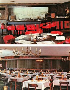 2~Postcards DUNDEE Illinois IL~ SYLVIA'S EVERGREENS VIP Room~Bar~Dining ROADSIDE