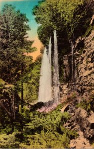 New York Lake Minnewaska Rainbow Falls Handcolored Albertype