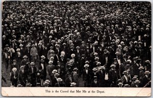 Grand Rapids MI-Michigan,This Is The Crowd That Met Me At The Depot, Postcard