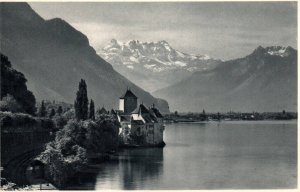 Chateau de Chillon et Dents du Midi,Montreux,Switzerland BIN