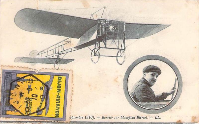 Aviation - Dijon Aviation Septembre 1910, Barrier sur Monoplan Blériot (timb...