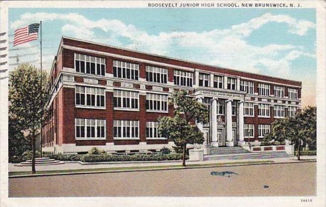 New Jersey New Brunswick Roosevelt Junior High School 1937 Curteich