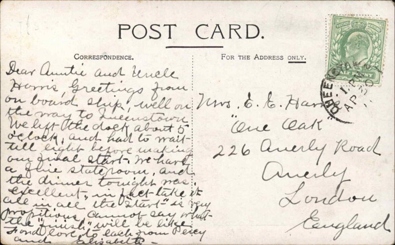 Liverpool Merseyside Cuanrder Steamer Ship Arriving at Liverpool Vintage PC