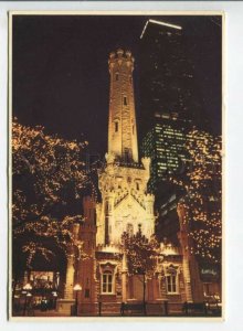 441324 USA 1992 year Illinois Chicago water tower RPPC to Germany advertising