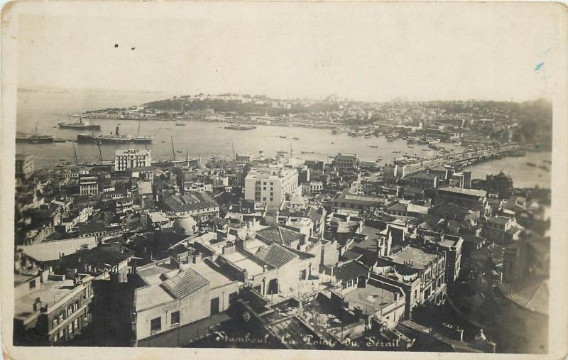 Turkey Istanbul Stamboul panorama la Point du Serail 1932 carte photo 