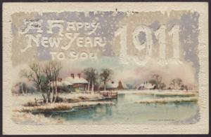 Happy New Year,Scene,Winsch,1911 Postcard