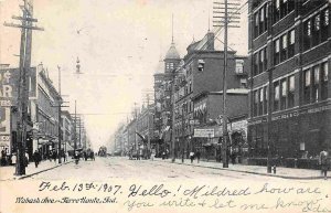 Wabash Avenue Terre Haute Indiana 1907 postcard