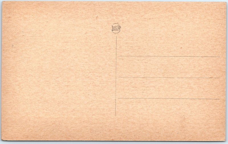 c1900s Liege, Belgium Le Perron Column Monument Tinted Market Square Shops A343