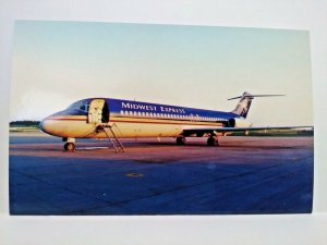 Midwest Express McDonnell Douglas DC-9-32 Airplane Postcard Appleton WI