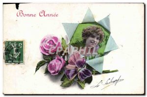 Old Postcard Fantaisie Happy Valentine Flowers