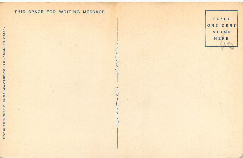 Linen WWII Postcard Keep Em Flying Silhouette on Back 950 Lockheed P 38 Jusmet
