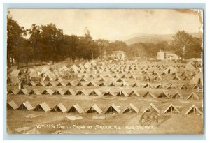 1912 RPPC 10th US Cavalry Camp At Salam, NY #2 Postcard P91 