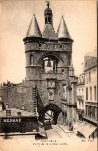 VINTAGE POSTCARD THE GATES TO THE GRAND CLOCK BORDEAUX FRANCE c. 1920's