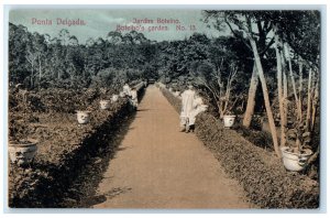 c1910 Botelho's Garden Ponta Delgada São Miguel Island Portugal Antique Postcard