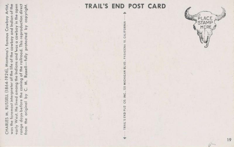 Red Bird Favourite Horse Charles M. Russell Artist CM Trails End Postcard D28