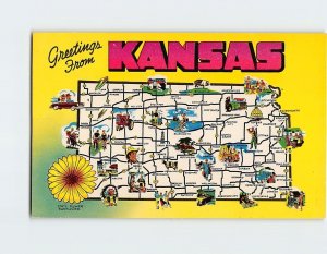 Postcard Greetings From Kansas USA