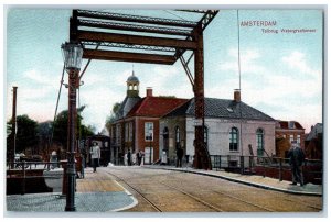 Amsterdam Netherlands Postcard Watergraafsmeer Toll Bridge c1910 Antique