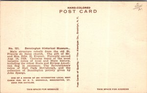 Bennington Historical Museum Vintage Postcard