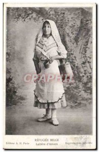 Belgie Belgium Belgian refugee Old Postcard Laitiere d & # 39anvers (small cr...