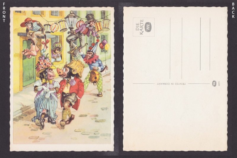 GERMANY, Postcard, Monkeys at the carnival, Unposted