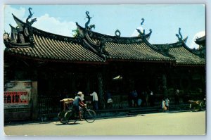 Singapore Postcard A Chinese Temple Architectural Building c1950's Vintage