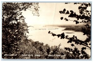 Bellevue Iowa IA RPPC Photo Postcard Lock and Dam c1950's Vintage Unposted