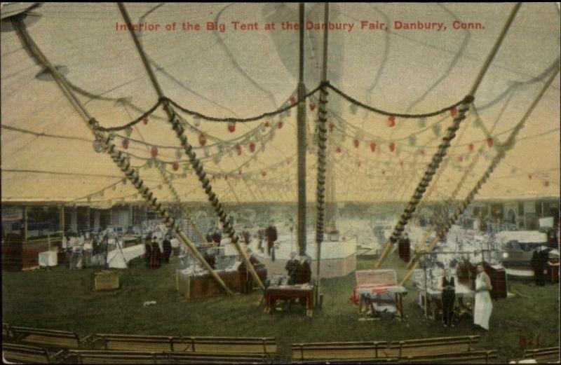 Danbury CT In the Big Tent c1908 Fair Postcard #5