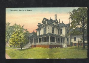 DENISON TEXAS ELKS CLUB LODGE TO GREENVILLE TEX. MOORE VINTAGE POSTCARD