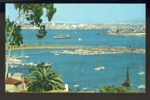San Diego, California/CA Postcard, San Diego & Bay From Point Loma