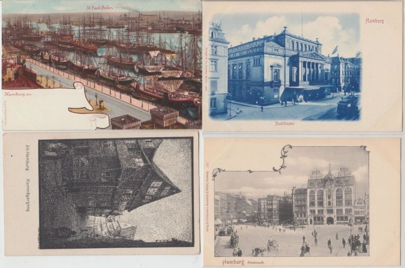 HAMBURG Germany 80 Vintage Postcards Mostly pre-1920 (L5354)