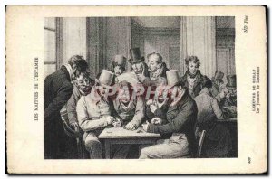 Old Postcard The masters of & # 39estampe Boilly Players dominoes