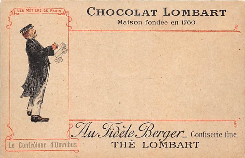 Chocolat Lombart Advertising Unused 