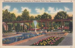 Maryland Hagerstown Fountain and Pergola In Formal Garden At Pangborn Public ...