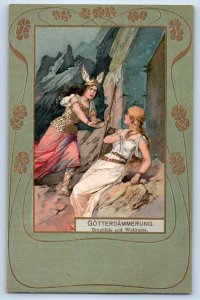 Brunhilde And Waltraute Gotterdammerung Wagner Opera Art Germany Tuck Postcard