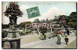 Postcard Old Paris Luxembourg Gardens and Palace of the Senate