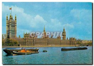 Modern Postcard Houses of Parliament from the river London