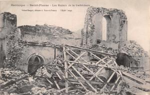 SAINT PIERRE MARTINIQUE LES RUINES de la CATHEDRALE ~LEBOULLANGER POSTCARD 1910s