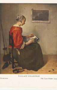Netscher. The Lace-Maker Fine painting, modern English postcard
