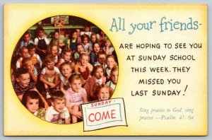 Sunday School - Church - Postcard