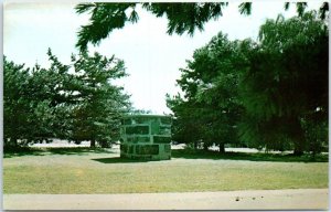 Monument marking the site of piers of the bridge - Rock Island Arsenal, Illinois