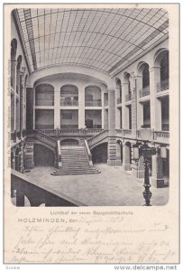 Holzminden , Lower Saxony, Germany , PU-1903 : Lichthof der neuen Baugewerksc...