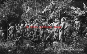 Ethnic Culture, RPPC, Native Sakai Tribe by River, Malaysia