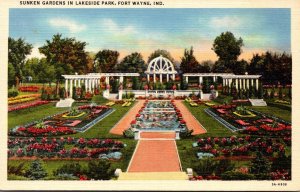 Indiana Fort Wayne Lakeside Park Sunken Gardens Curteich