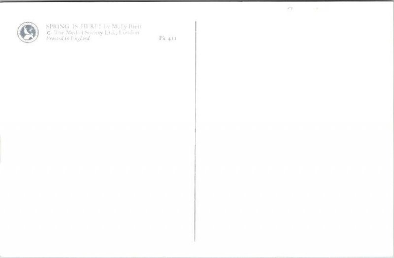 Signed Molly Brett Medici Society - Spring is Here ! Postcard