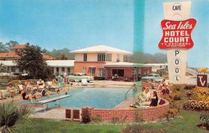 Gulfport Missouri Sea Isles Hotel Court Swimming Pool Vintage Postcard JI657998