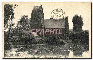 Old Postcard The Cricqueboeuf Church with ivy